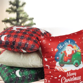 DAS HOME CHRISTMAS ΜΑΞΙΛΑΡΙ ΦΙΓΟΥΡΑΣ 45X45 0855 IVORY, RED