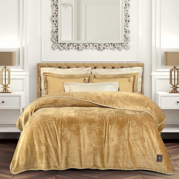 GREENWICH POLO CLUB ΚΟΥΒΕΡΤΑ FLEECE 170X240 ESSENTIAL 4441 OCHRE