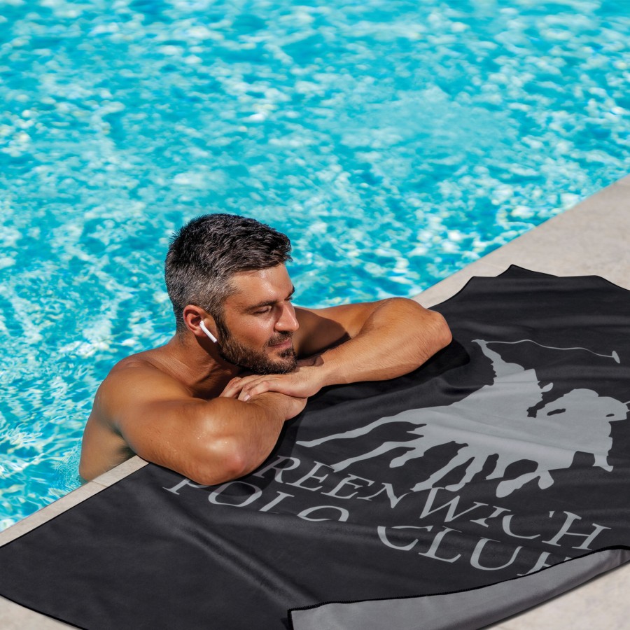 GREENWICH POLO CLUB ΠΕΤΣΕΤΑ ΘΑΛΑΣΣΗΣ 80Χ170 ESSENTIAL 5214 BLACK, GREY