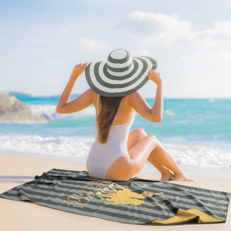 GREENWICH POLO CLUB ΠΕΤΣΕΤΑ ΘΑΛΑΣΣΗΣ 80Χ170 ESSENTIAL 5217 GREY, OCHRE