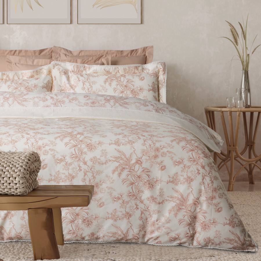 DAS HOME ΚΟΥΒΕΡΛΙ KING PRESTIGE 1717 CREAM, TERACOTTA