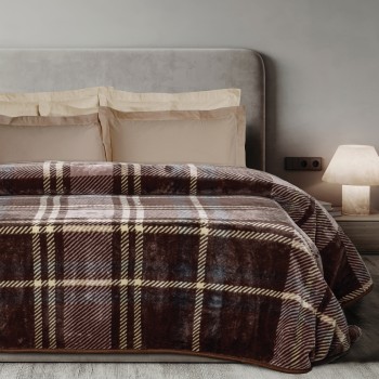DAS HOME ΚΟΥΒΕΡΤΑ VELOUR MONH 1384 BROWN