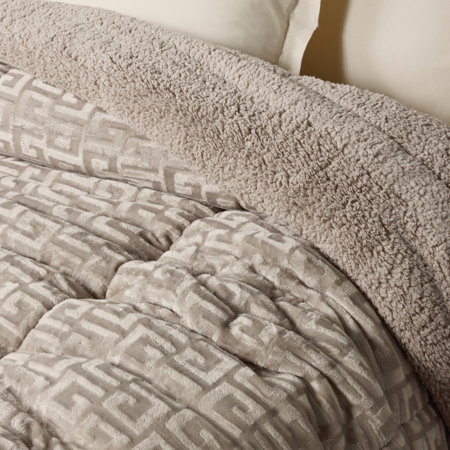 DAS HOME ΚΟΥΒΕΡΤΟΠΑΠΛΩΜΑ SHERPA ΜΟΝΟ 1393 TAUPE