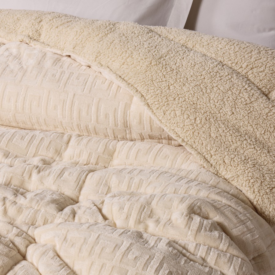 DAS HOME ΚΟΥΒΕΡΤΟΠΑΠΛΩΜΑ SHERPA ΥΠΕΡΔΙΠΛΟ 1394 BEIGE