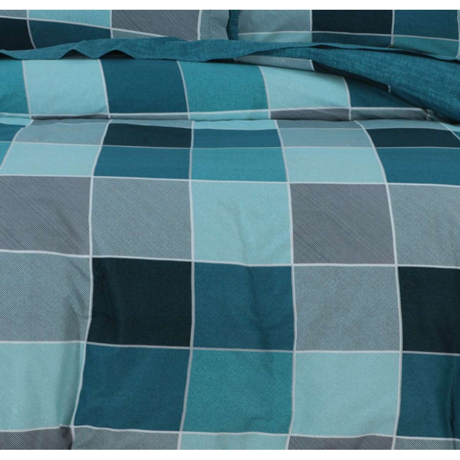 Σετ Παπλωματοθήκη Υπέρδιπλη Naty Blue 3Τμχ 230X240 Espree