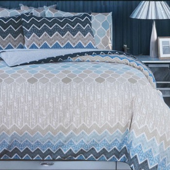 Σετ Σεντόνια Μονά Kiris Blue 3Τμχ Με Λάστιχο 100X200+35 Espree