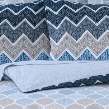 Σετ Σεντόνια Μονά Kiris Blue 3Τμχ Με Λάστιχο 100X200+35 Espree