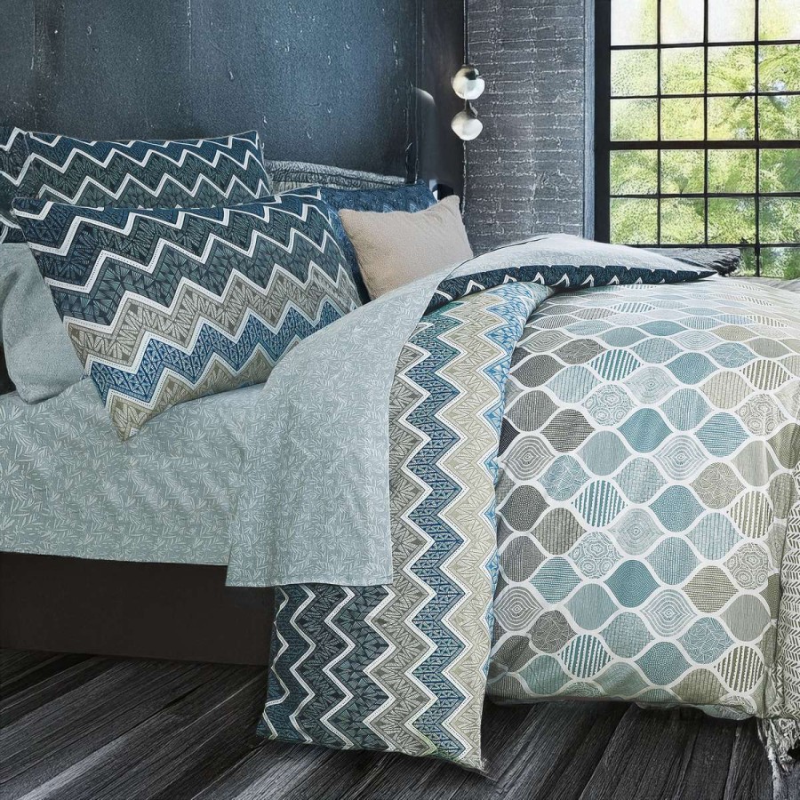 Σετ Σεντόνια Υπέρδιπλα Kiris Blue 4Τμχ 240X270 Espree