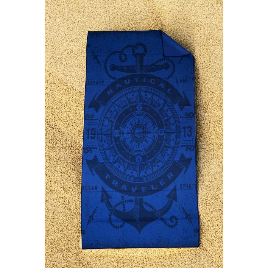 Πετσέτα Θαλάσσης Microfiber Anchor Blue 80X160 Espree