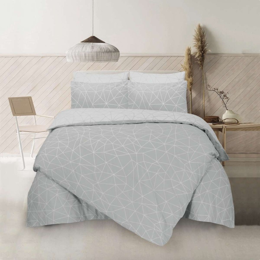 Σετ Παπλωματοθήκη Υπέρδιπλη Mila Grey 3Τμχ 230X240 Espree