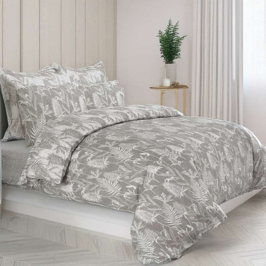 Σετ Παπλωματοθήκη Μονή Thistle Grey 2Τμχ 160X240 Espree