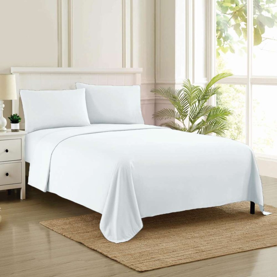 Σεντόνι Μεμονωμένο King Size Με Λάστιχο Solid White 1Τμχ 180X200+35 Espree