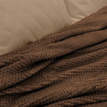 LINO Κουβέρτα Υπέρδιπλη(220x240) Fleece Napnest Καφέ