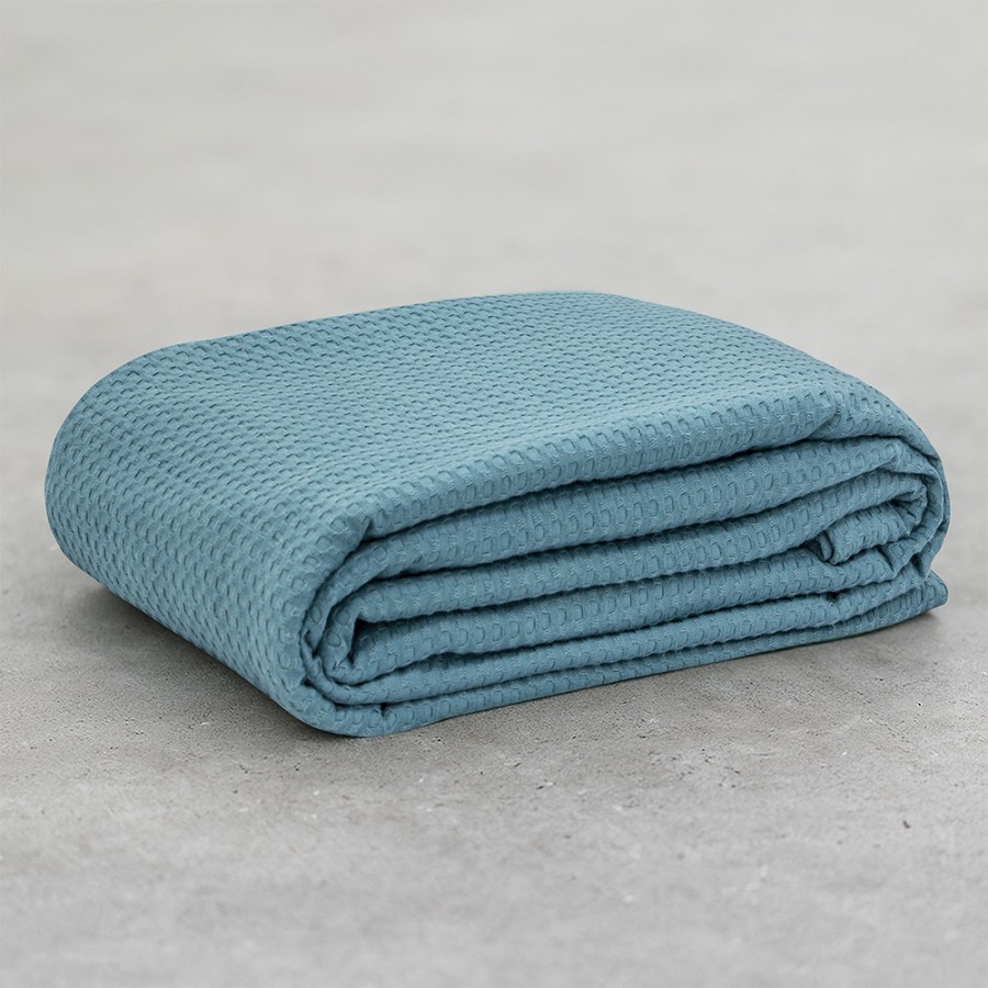 LINO Κουβέρτα Ημίδιπλη (170x240) Πικέ Cocoon Πετρόλ