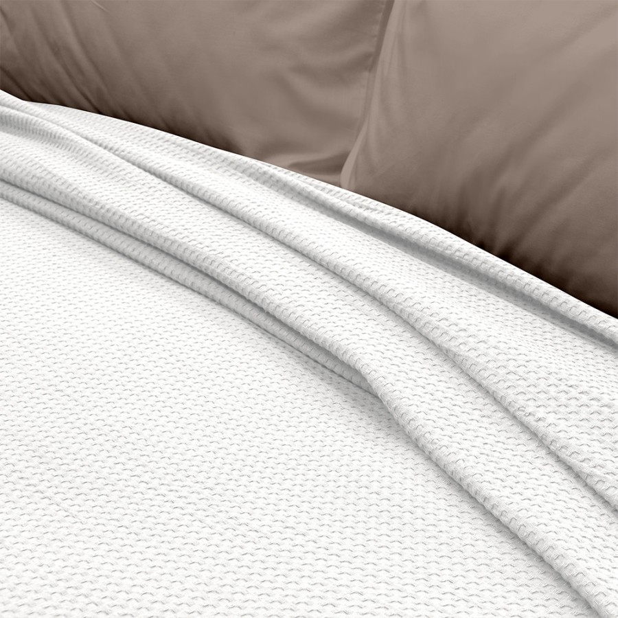 LINO Κουβέρτα King size (240x260) Πικέ Cocoon Λευκό