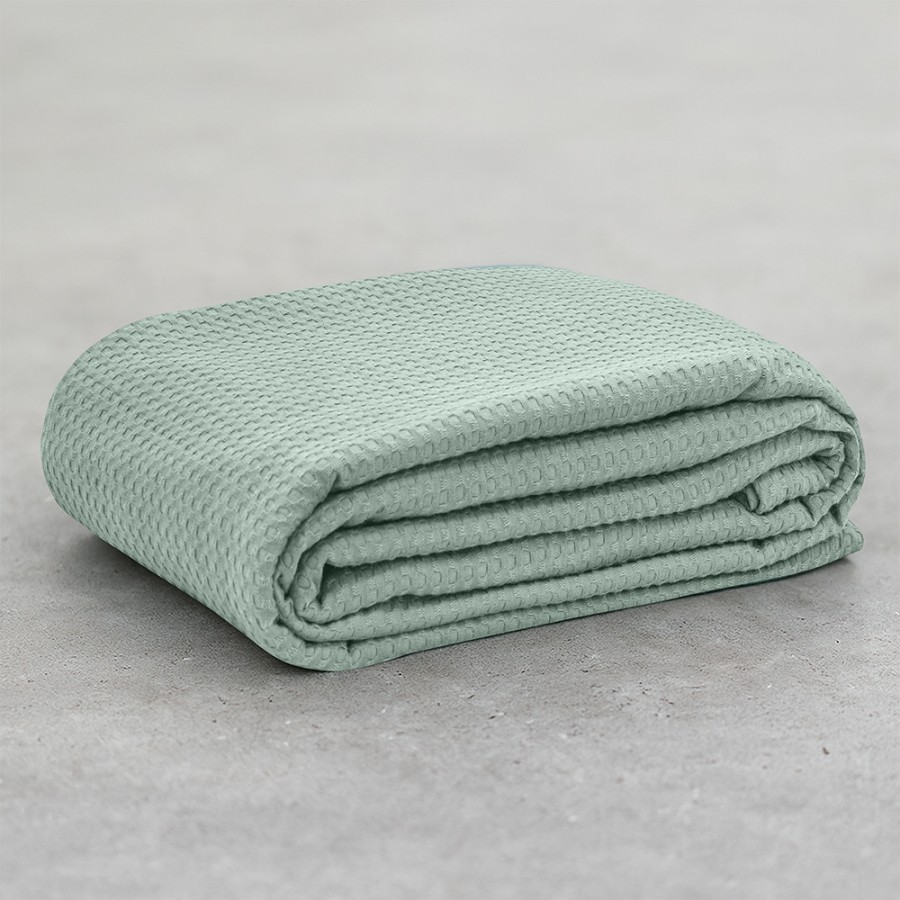 LINO Κουβέρτα King Size (240x260) Πικέ Cocoon Μέντα