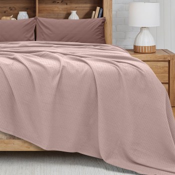LINO Κουβέρτα King Size(240x260) Πικέ Cocoon Ροζ