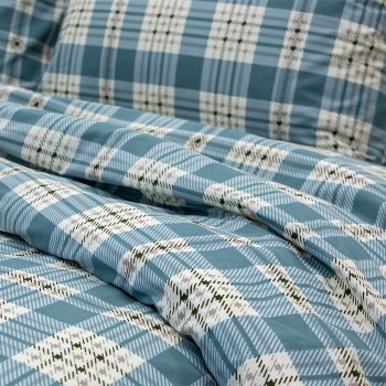 LINO Σετ Σεντόνια Μονά (170x260) Panier Μπλε