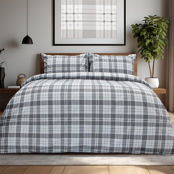 LINO Σετ Σεντόνια Μονά (170x260) Panier Γκρι