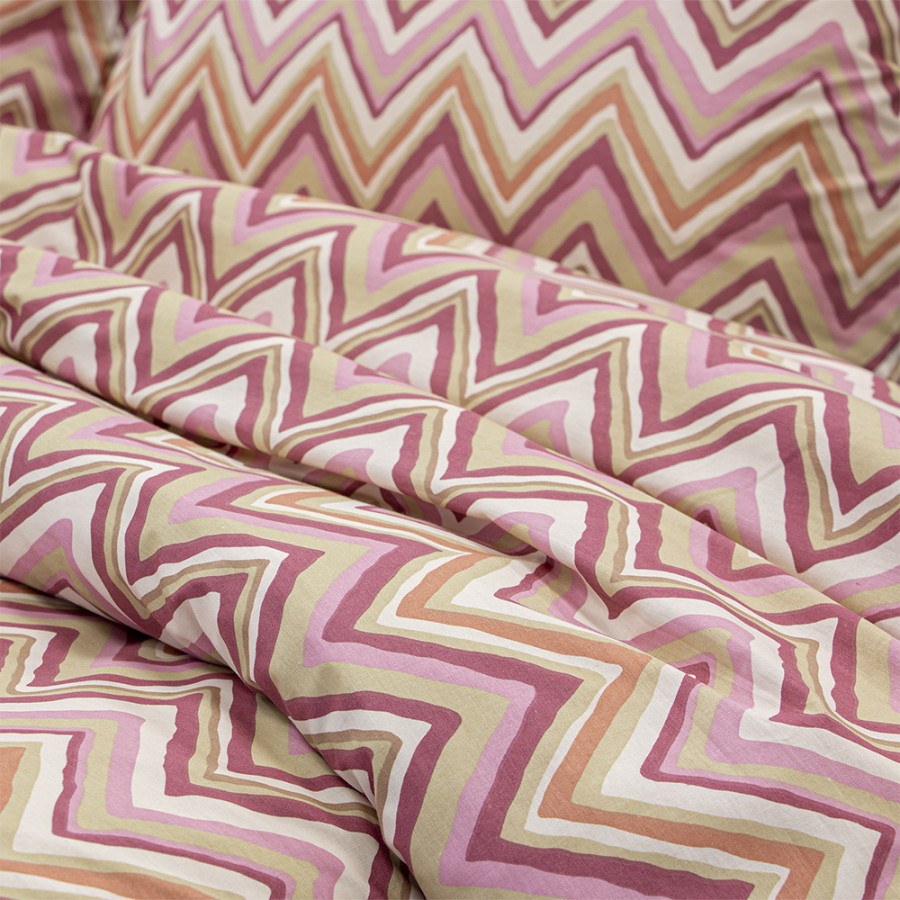 LINO Σετ Σεντόνια Υπέρδιπλα (240x260) Flots Ροζ