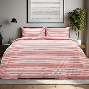 LINO Σετ Σεντόνια Με Λάστιχο (105x200+32) Carril Ροζ