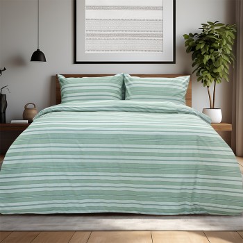 LINO Σετ Σεντόνια Με Λάστιχο (105x200+32) Carril Λαδί