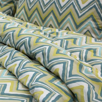 LINO Σετ Σεντόνια Με Λάστιχο (105x200+32) Flots Πετρόλ