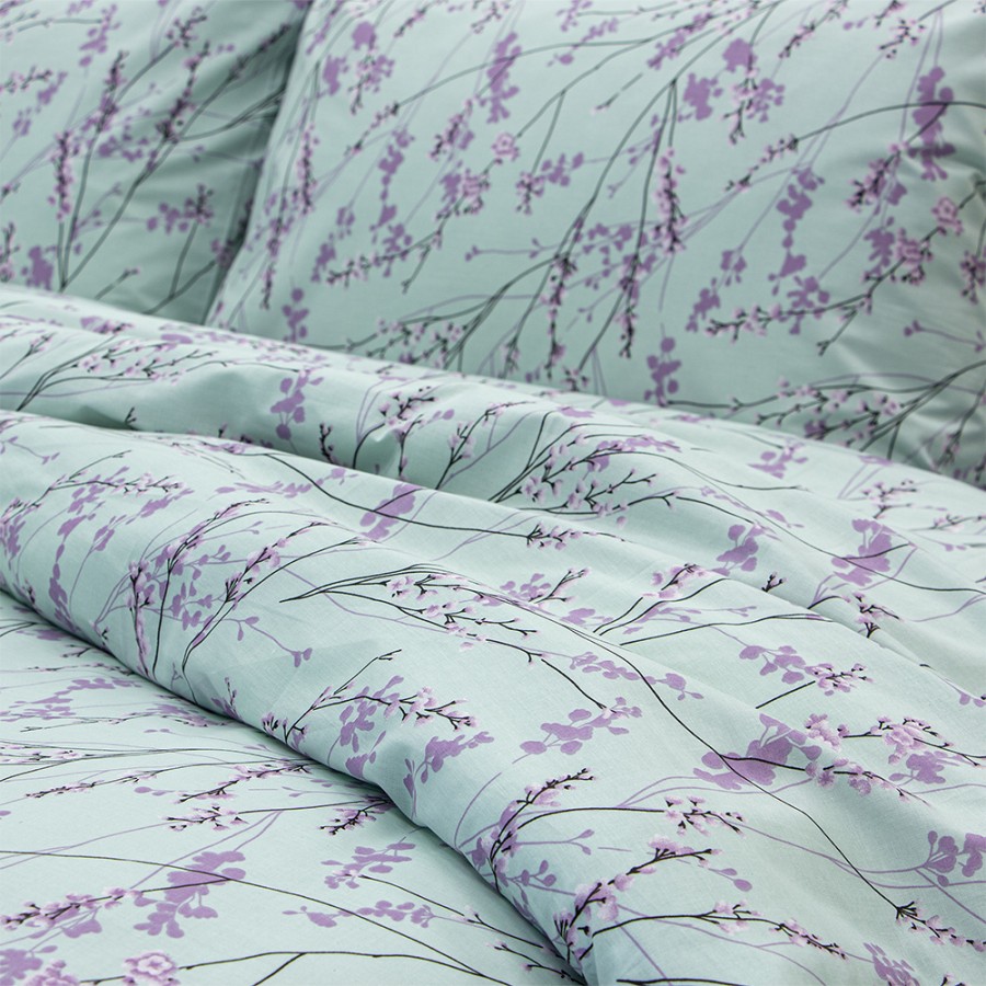 LINO Σετ Σεντόνια Με Λάστιχο (105x200+32) Amandes Λιλά