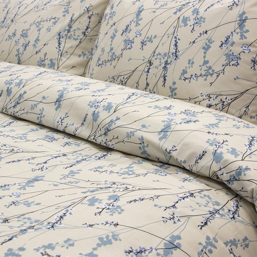 LINO Σετ Σεντόνια Με Λάστιχο (105x200+32) Amandes Μπλε