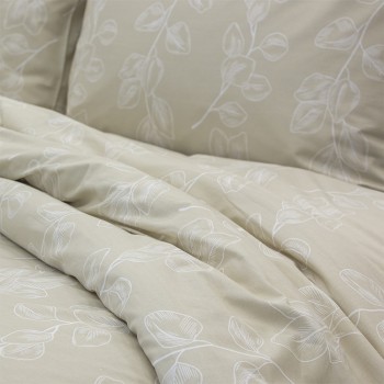 LINO Σετ Σεντόνια Υπέρδιπλα με Λάστιχο (165x200+32) Dejar Μπεζ