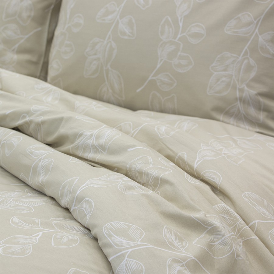 LINO Σετ Σεντόνια Υπέρδιπλα με Λάστιχο (165x200+32) Dejar Μπεζ