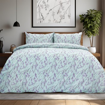 LINO Σετ Σεντόνια Υπέρδιπλα με Λάστιχο (165x200+32) Amandes Λιλά