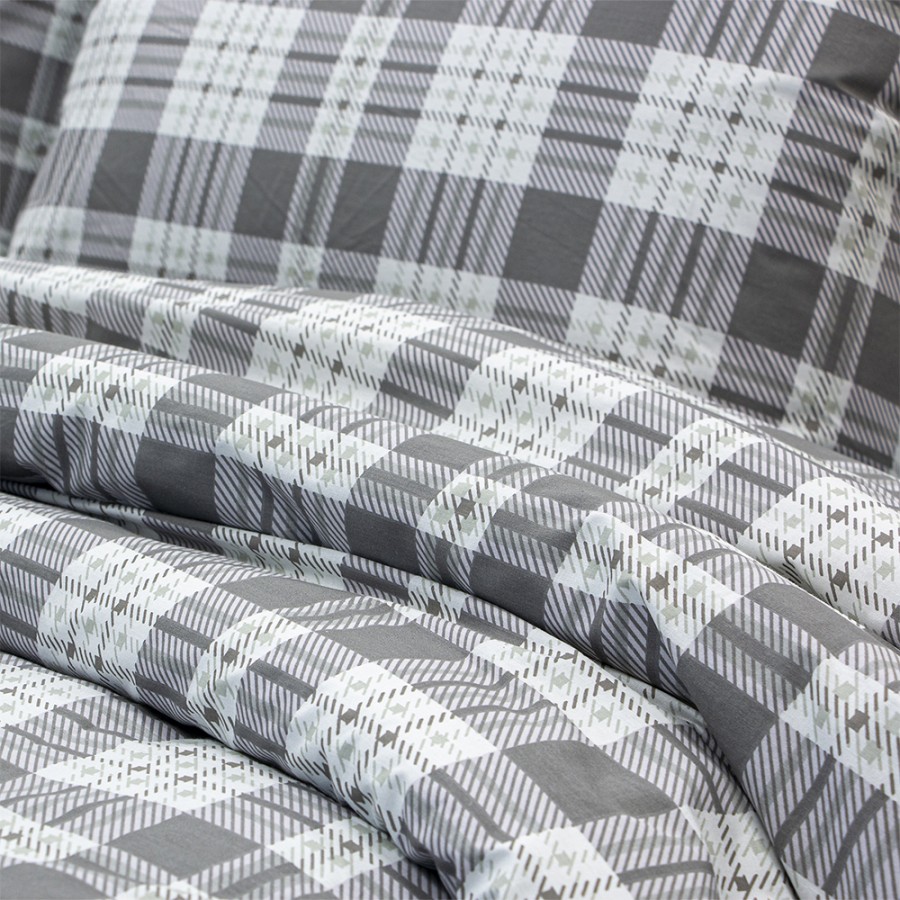 LINO Σετ Παπλωματοθήκη Μονή (165x245) Panier Γκρι