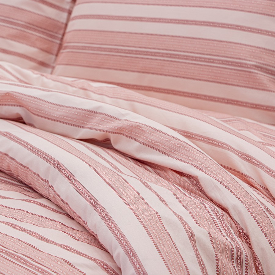 LINO Σετ Παπλωματοθήκη Υπέρδιπλη (225x245) Carril Ροζ