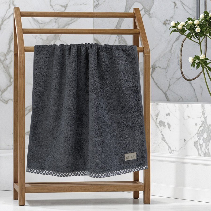 LINO Πετσέτα Προσώπου (50x90) Marley Ανθρακί