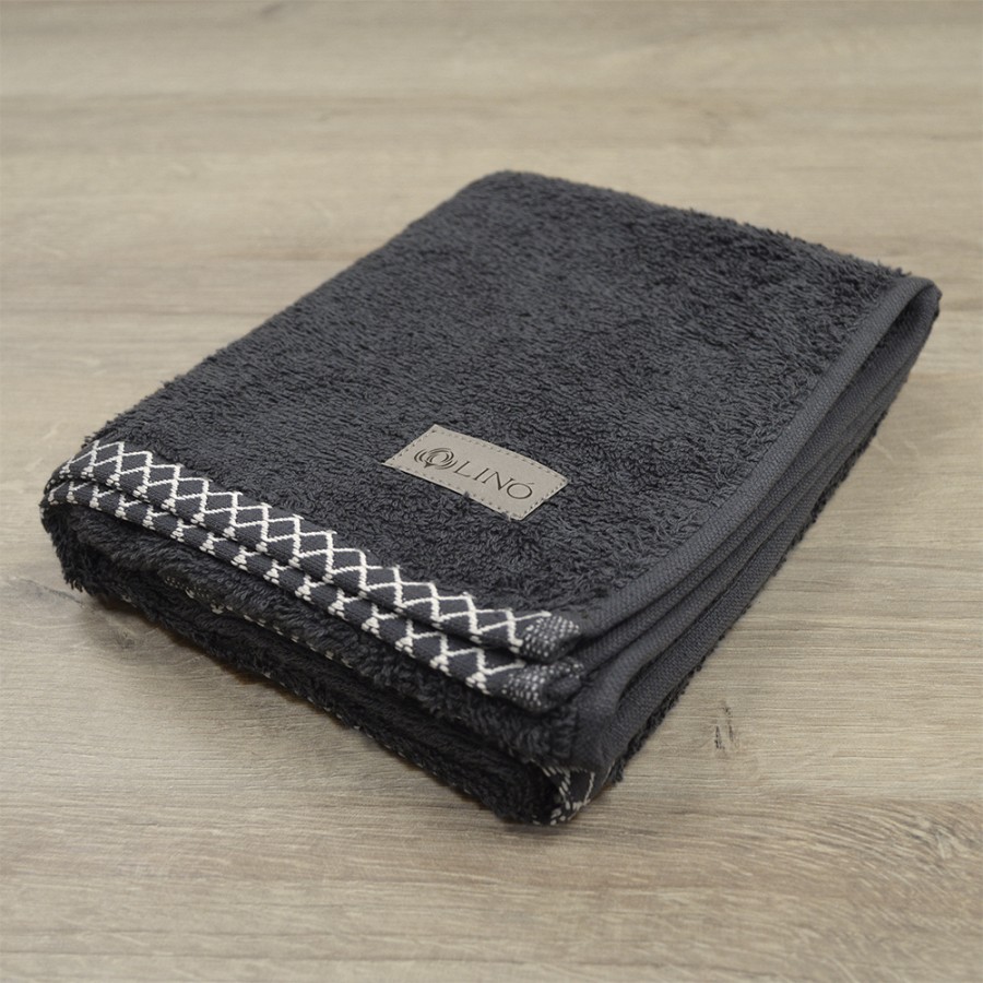 LINO Πετσέτα Προσώπου (50x90) Marley Ανθρακί