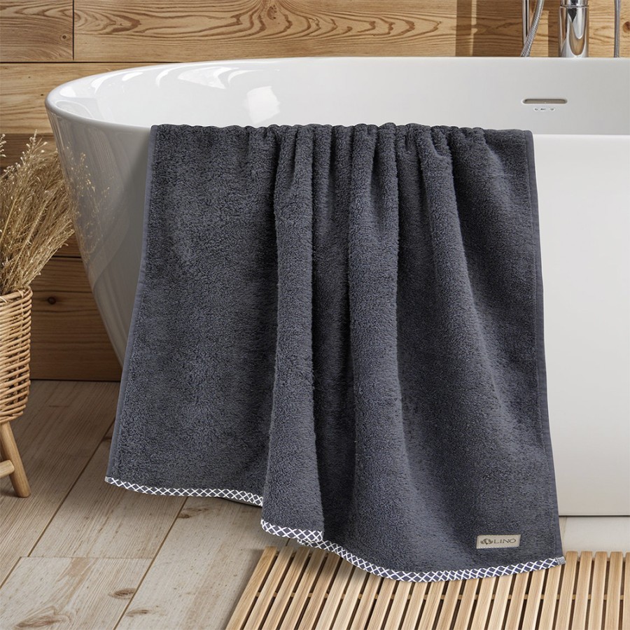LINO Πετσέτα Σώματος (80x150) Marley Ανθρακί