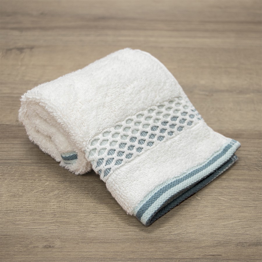 LINO Πετσέτα Χεριών (30x50) Igalo Λευκό/Μέντα