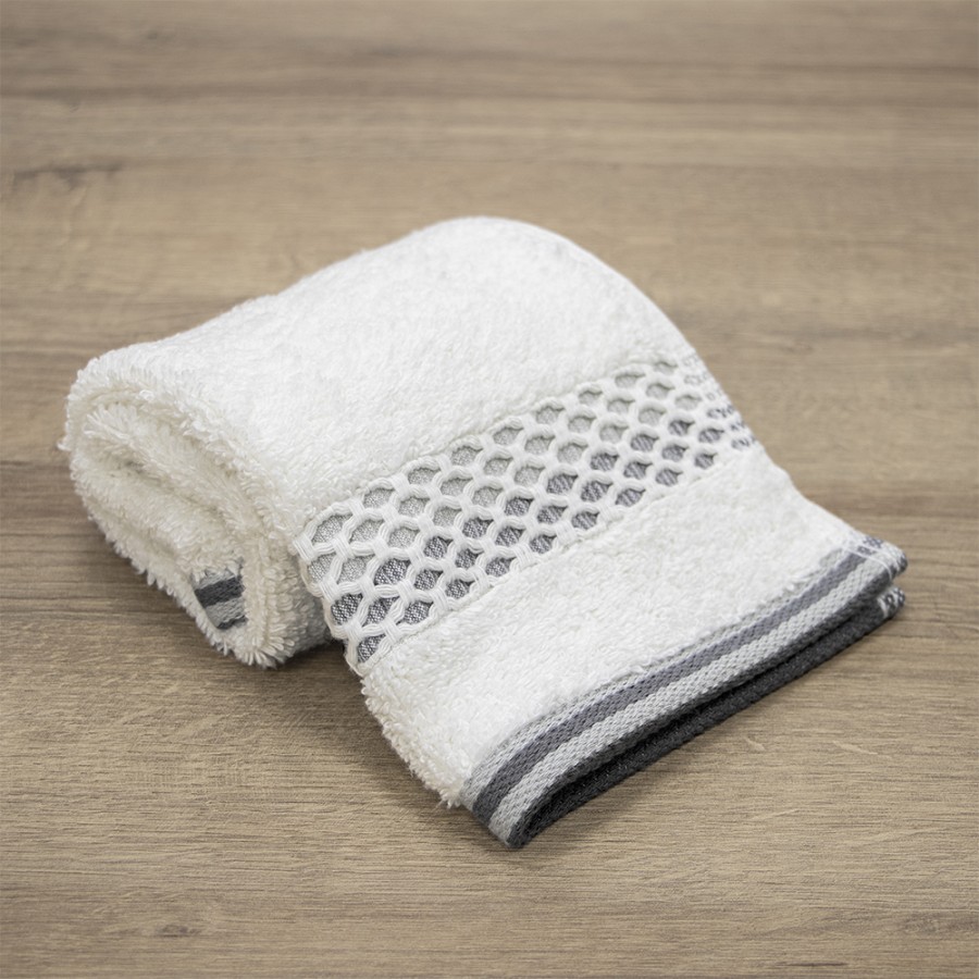 LINO Πετσέτα Χεριών (30x50) Igalo Λευκό/Ασημί