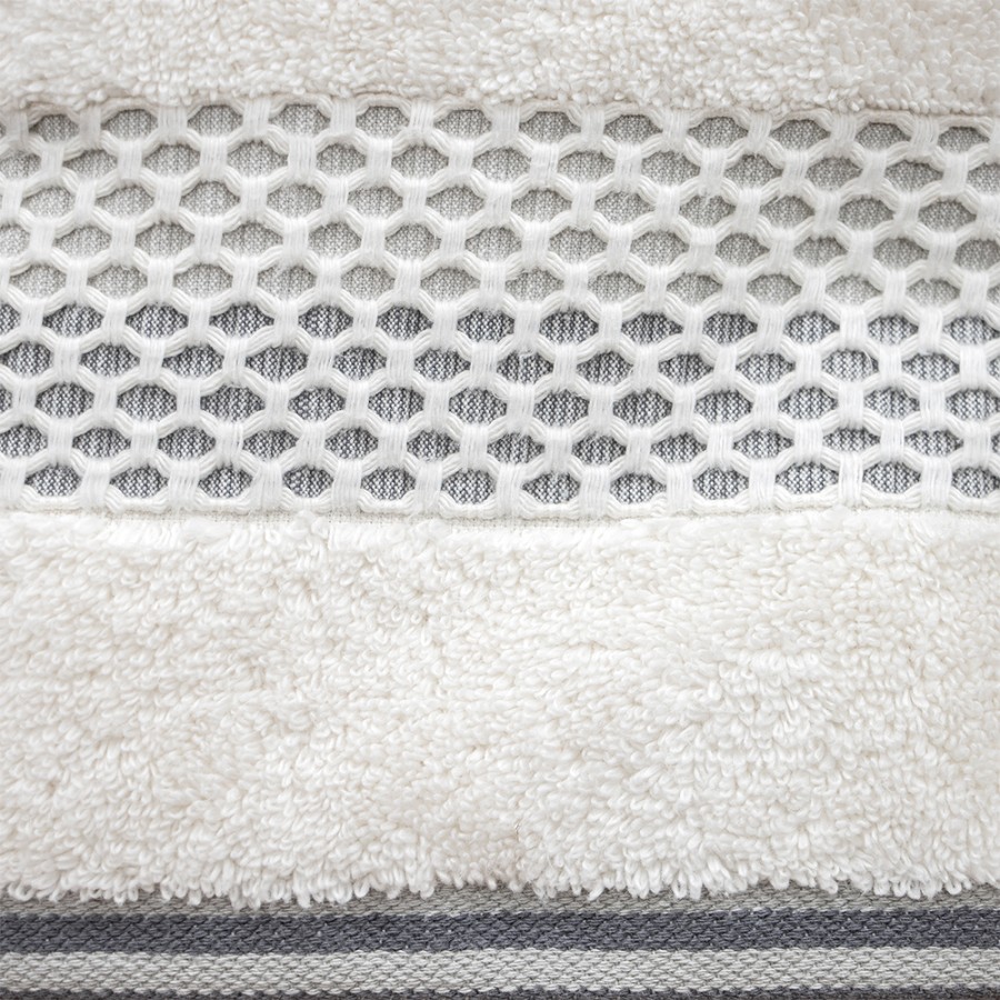 LINO Πετσέτα Χεριών (30x50) Igalo Λευκό/Ασημί