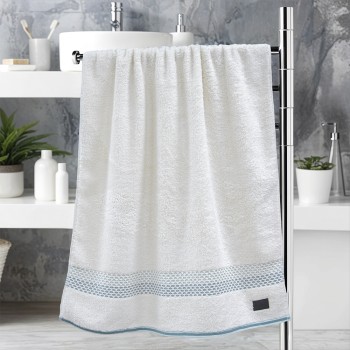 LINO Πετσέτα Σώματος (70x140) Igalo Λευκό/Μέντα