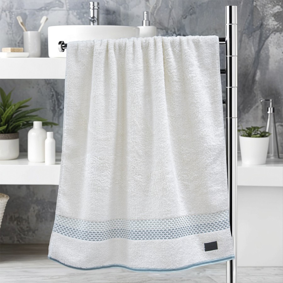 LINO Πετσέτα Σώματος (70x140) Igalo Λευκό/Μέντα