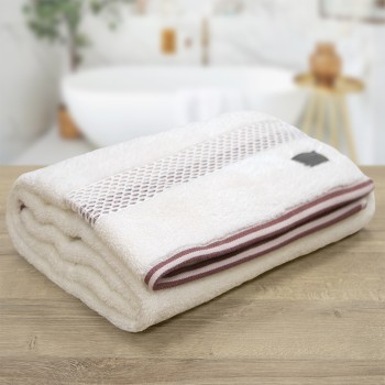 LINO Πετσέτα Σώματος (70x140) Igalo Λευκό/Ροζ