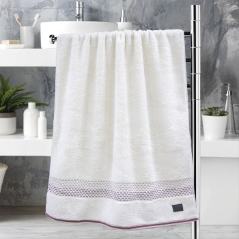 LINO Πετσέτα Σώματος (70x140) Igalo Λευκό/Ροζ