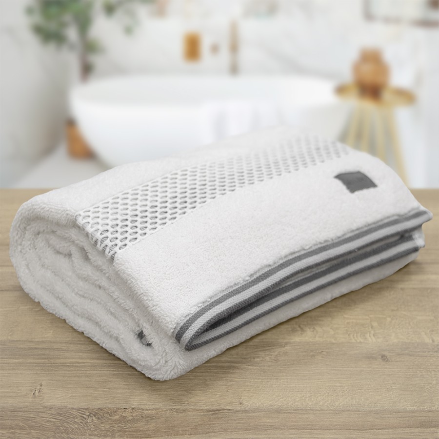 LINO Πετσέτα Σώματος (70x140) Igalo Λευκό/Ασημί