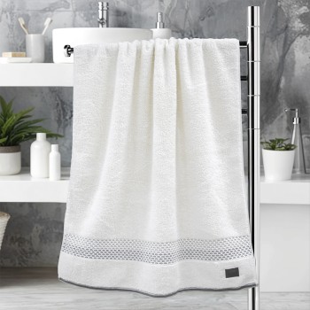 LINO Πετσέτα Σώματος (70x140) Igalo Λευκό/Ασημί