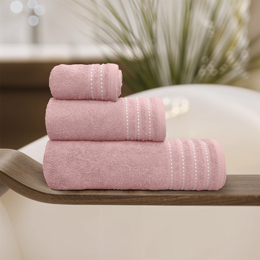 LINO Σετ πετσέτες 3τμχ (30x50,50x90,70x140) Veluva Κοραλί