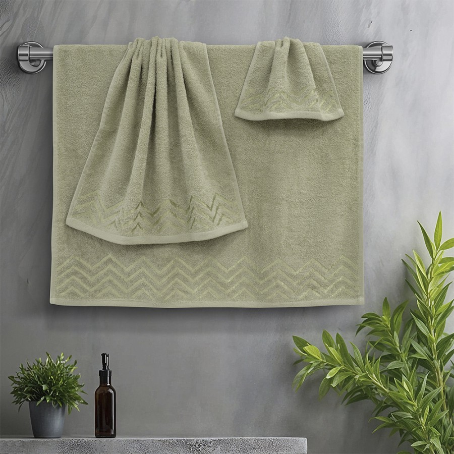 LINO Σετ πετσέτες 3τμχ (30x50,50x90,70x140) Wavie Λεμονί