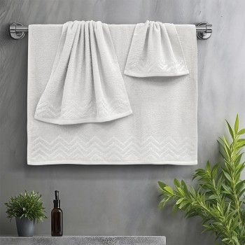 LINO Σετ πετσέτες 3τμχ (30x50,50x90,70x140) Wavie Εκρού