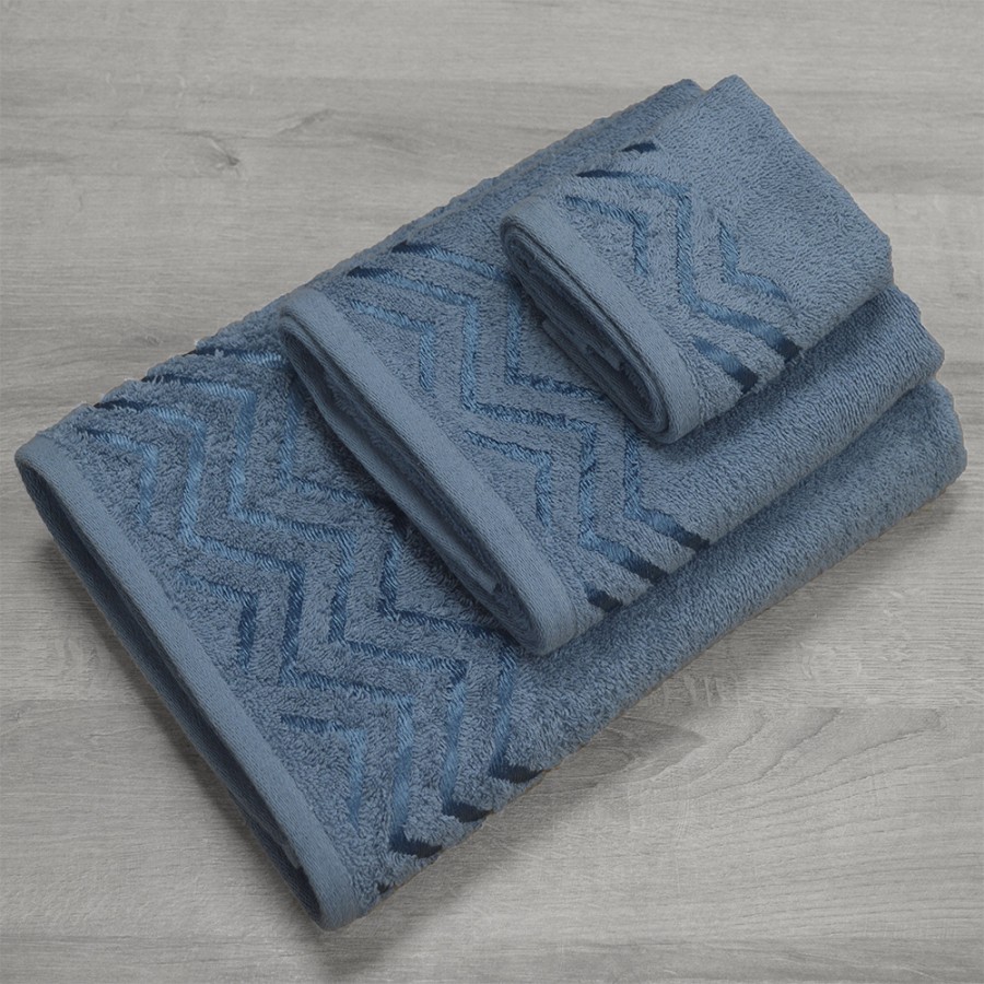 LINO Σετ πετσέτες 3τμχ (30x50,50x90,70x140) Wavie Πετρόλ